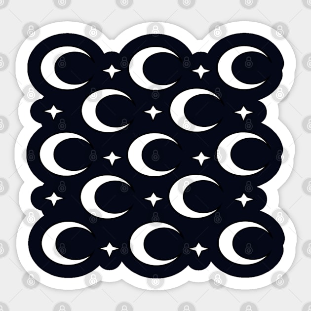 Moon and Stars Sticker by SMOdell13